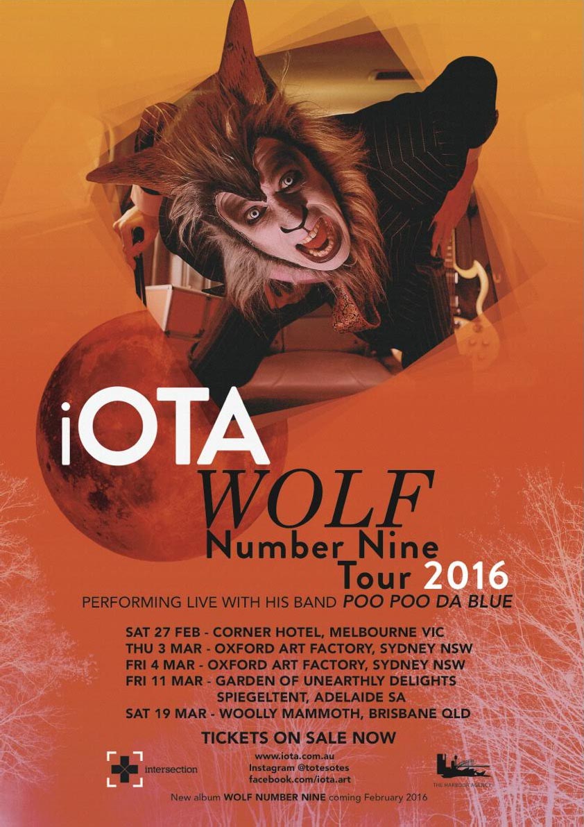 iOTA announces WOLF NUMBER NINE ALBUM and TOUR for February 2016